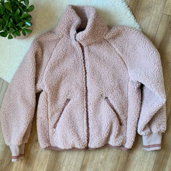 JOYLAB Maeve Light Pink Sherpa Jacket - Picture 2 of 5